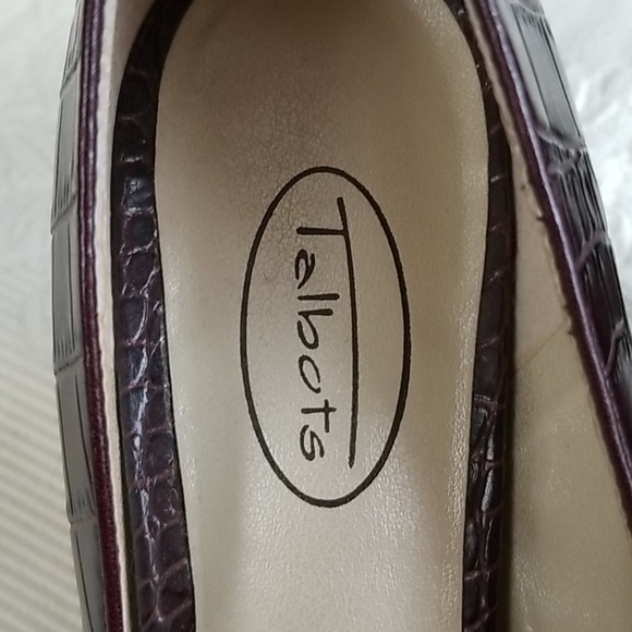 New Talbots Leather Croco Embossed Heels - Picture 9 of 12